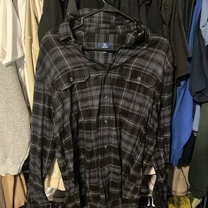 blue and black flannel